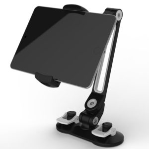 Universal Tablet Car Holder Aluminum Alloy Arm Ergonomic 360 Degree Rotatable Double Suction Stand for Phone, Tablet or Phablet