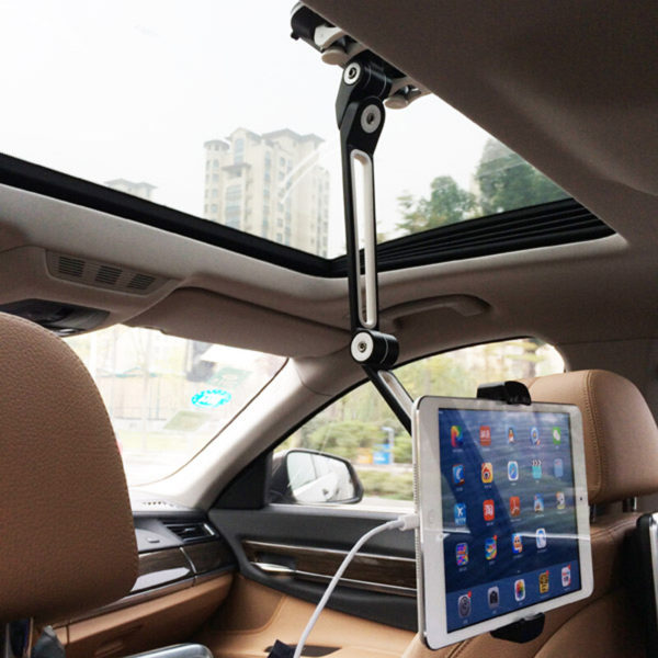 Universal Tablet Car Holder Aluminum Alloy Arm Ergonomic 360 Degree Rotatable Double Suction Stand for Phone, Tablet or Phablet - Image 3